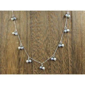 16" Sterling Silver Worn Plastic Orbs Chain Necklace